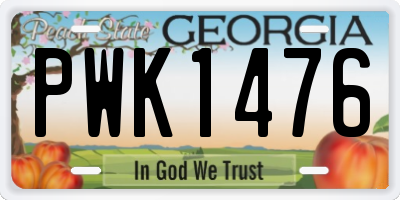 GA license plate PWK1476