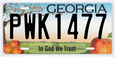 GA license plate PWK1477