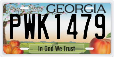 GA license plate PWK1479