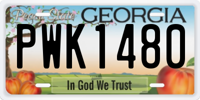 GA license plate PWK1480