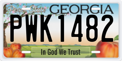 GA license plate PWK1482