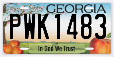 GA license plate PWK1483