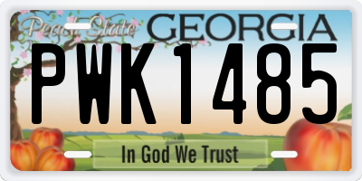 GA license plate PWK1485