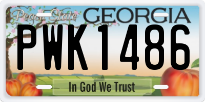 GA license plate PWK1486