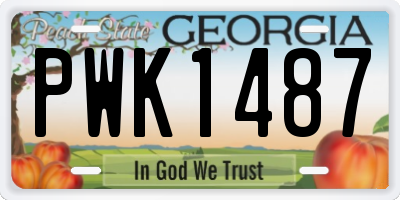 GA license plate PWK1487