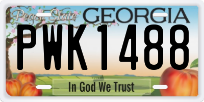 GA license plate PWK1488