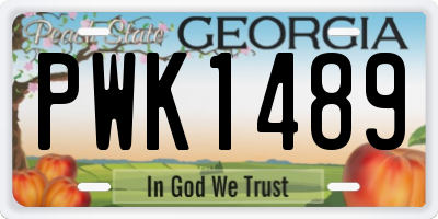 GA license plate PWK1489
