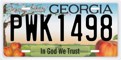 GA license plate PWK1498