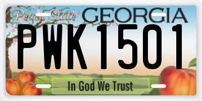 GA license plate PWK1501