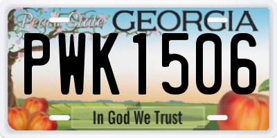 GA license plate PWK1506