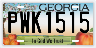 GA license plate PWK1515