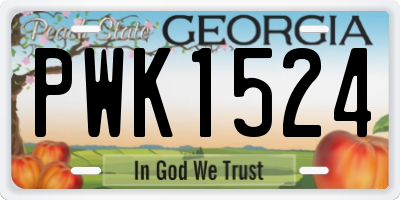 GA license plate PWK1524