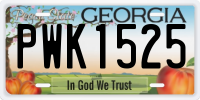 GA license plate PWK1525