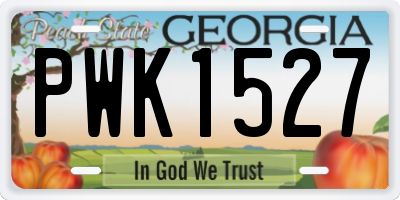 GA license plate PWK1527