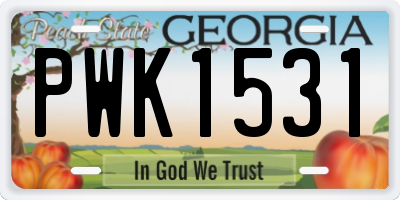 GA license plate PWK1531
