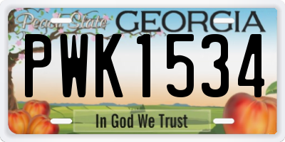 GA license plate PWK1534