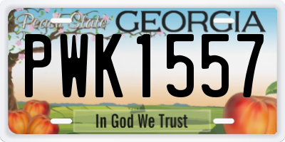 GA license plate PWK1557
