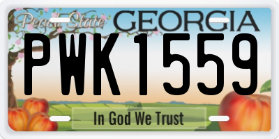 GA license plate PWK1559