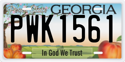 GA license plate PWK1561