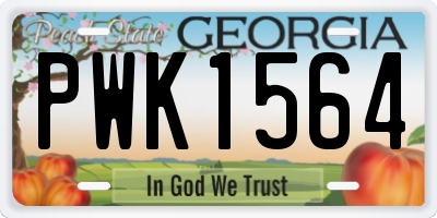 GA license plate PWK1564
