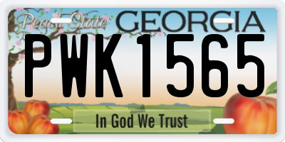 GA license plate PWK1565