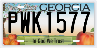 GA license plate PWK1577