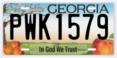 GA license plate PWK1579