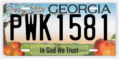 GA license plate PWK1581
