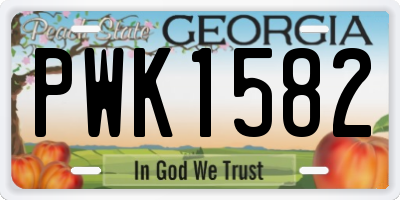 GA license plate PWK1582