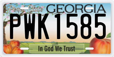 GA license plate PWK1585