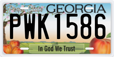 GA license plate PWK1586