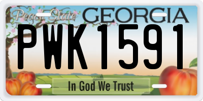 GA license plate PWK1591