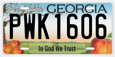 GA license plate PWK1606