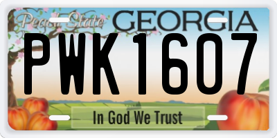 GA license plate PWK1607