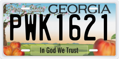 GA license plate PWK1621