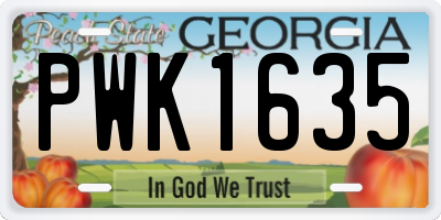 GA license plate PWK1635