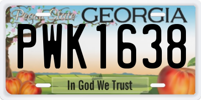 GA license plate PWK1638