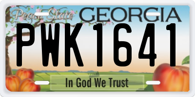 GA license plate PWK1641