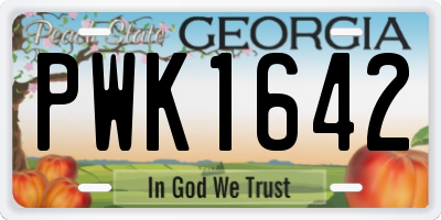 GA license plate PWK1642
