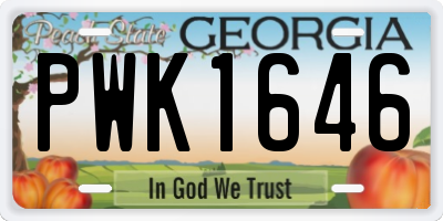 GA license plate PWK1646