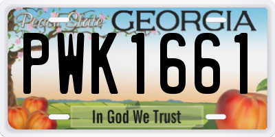 GA license plate PWK1661