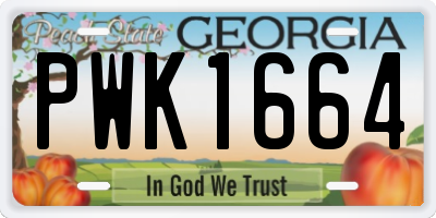 GA license plate PWK1664