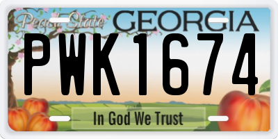 GA license plate PWK1674