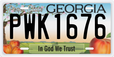 GA license plate PWK1676