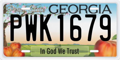 GA license plate PWK1679