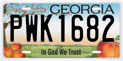 GA license plate PWK1682