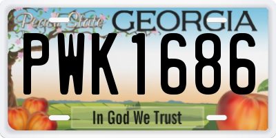 GA license plate PWK1686