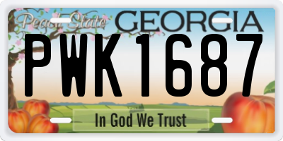 GA license plate PWK1687