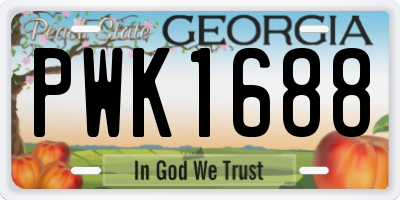GA license plate PWK1688
