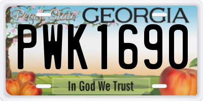 GA license plate PWK1690